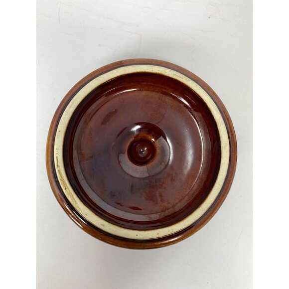 Set of 2 Vintage Hull Oven Proof USA With Handle and Lid Brown Drip Glaze 8 Oz - Picture 11 of 13